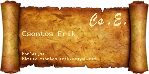 Csontos Erik névjegykártya